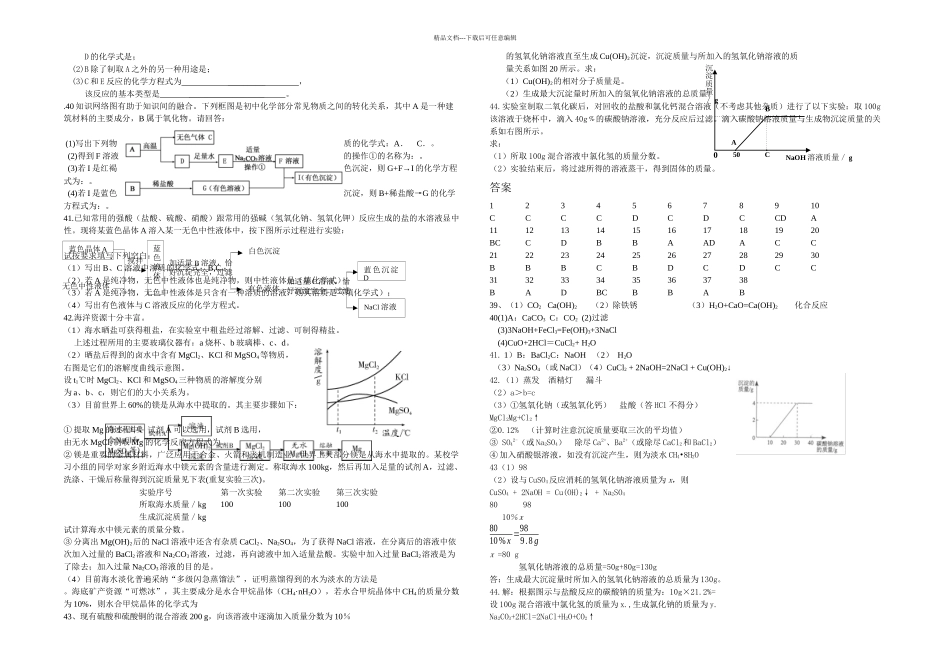 中考化学易错题集锦_第3页