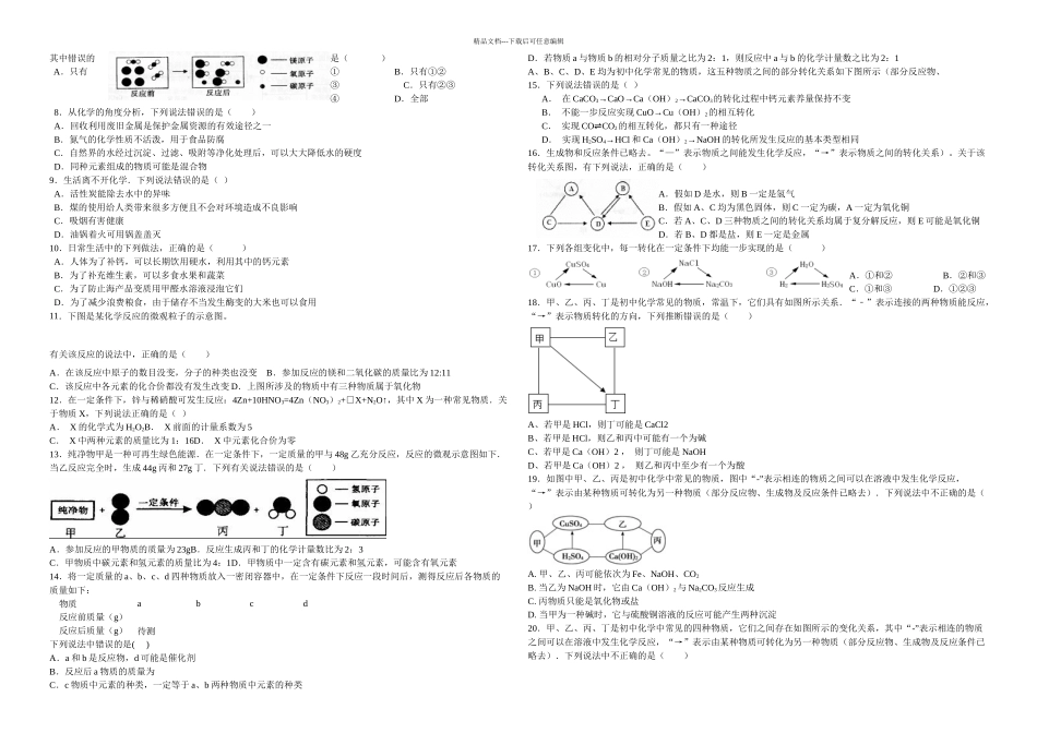 中考化学考点分析_第2页