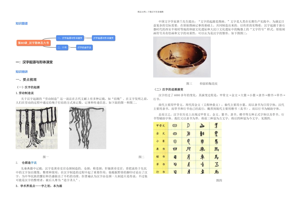 中考复习汉字形体及六书_第1页