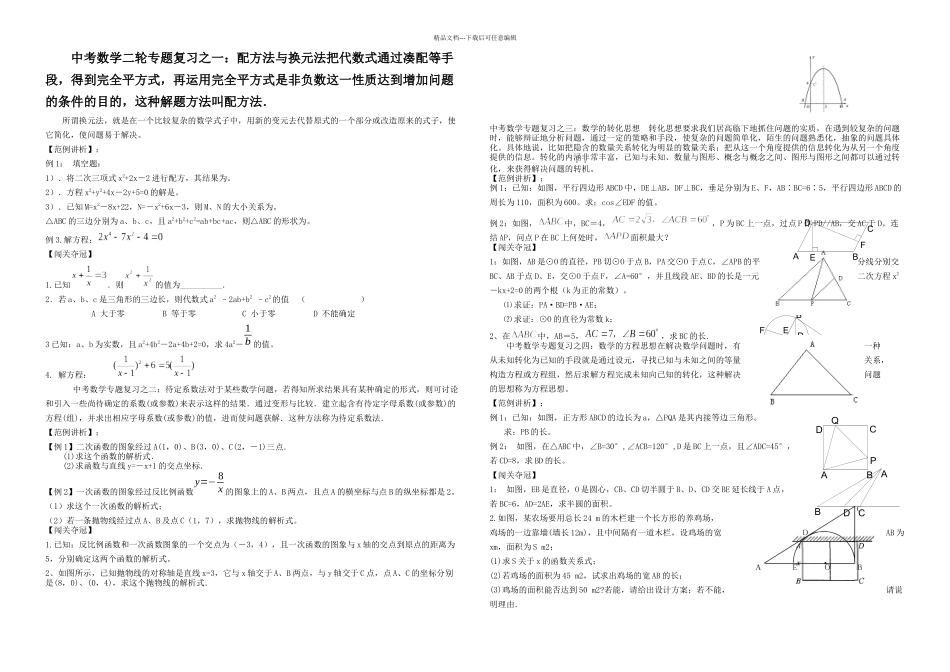 中考数学二轮复习专题个_第1页