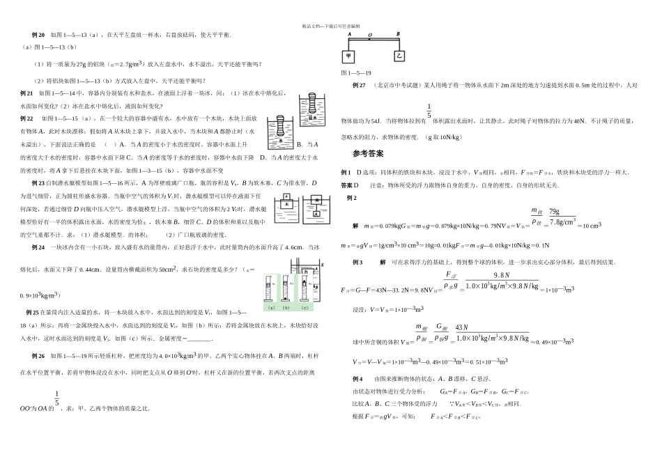 中考物理——浮力例题强烈推荐_第2页
