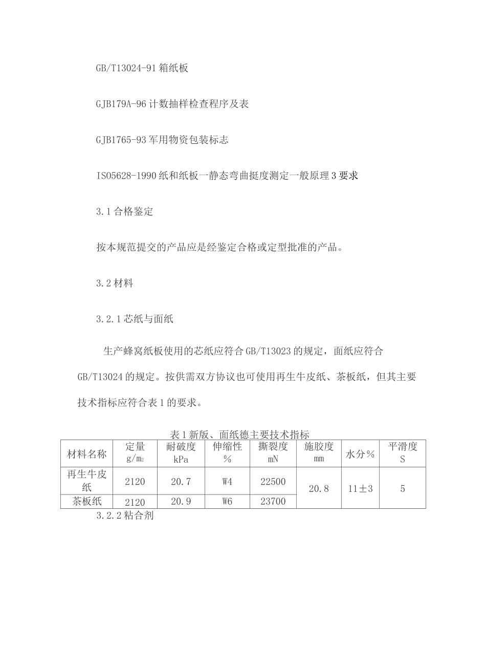 GJB新编蜂窝纸板规范_第3页