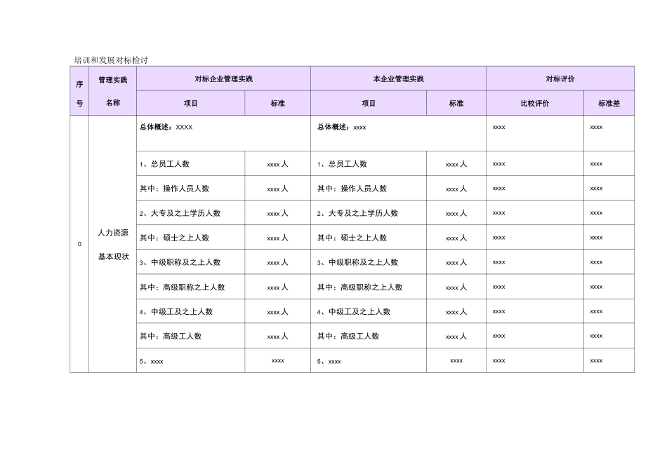 人力资源知识人力发展对标模板_第2页
