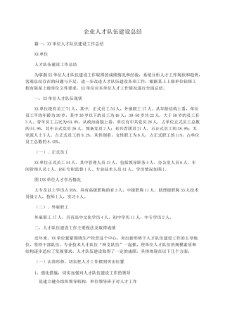 企业人才队伍建设总结