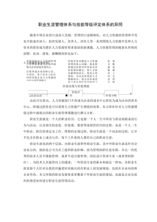 职业发展体系与技能等级评定体系的异同