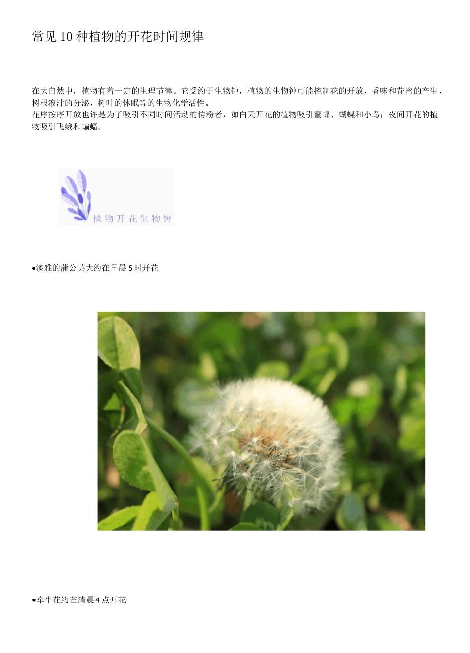 常见10种植物的开花时间规律_第1页