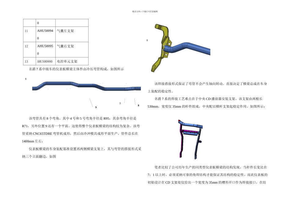乘用车仪表板横梁焊接生产工艺_第2页