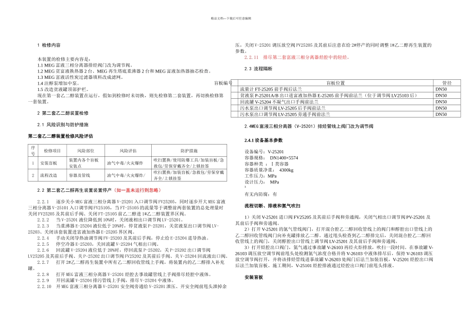 乙二醇再生装置检修方案_第2页