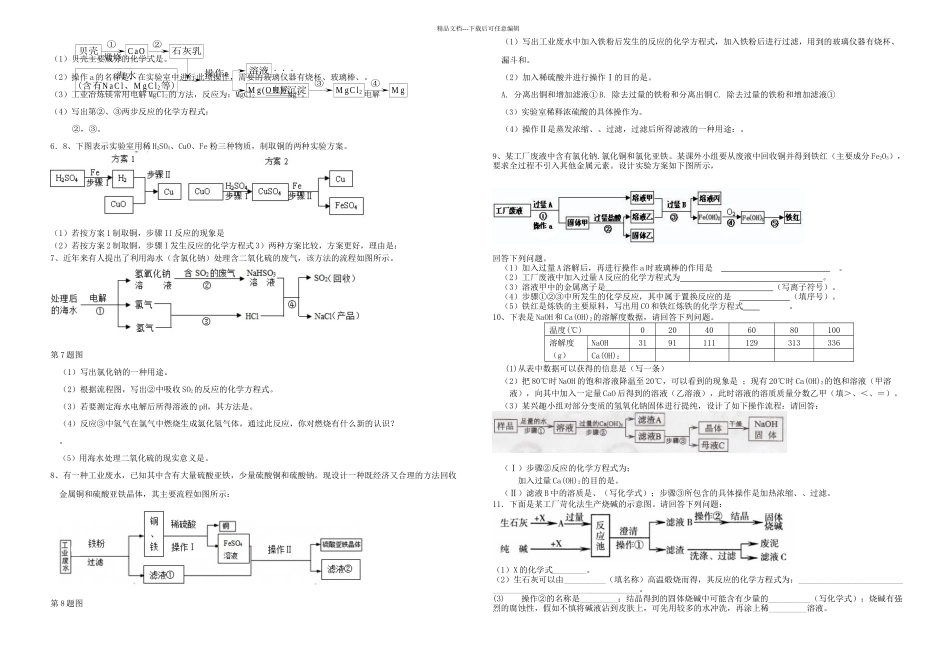 九年级二轮复习工业流程图题_第2页