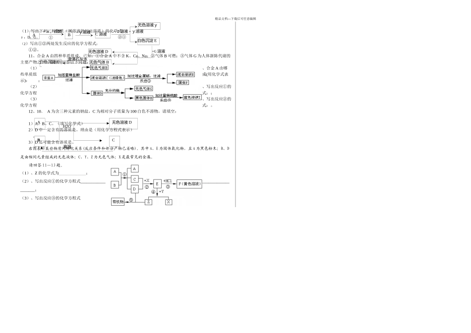 九年级化学专题复习推断题学案_第3页