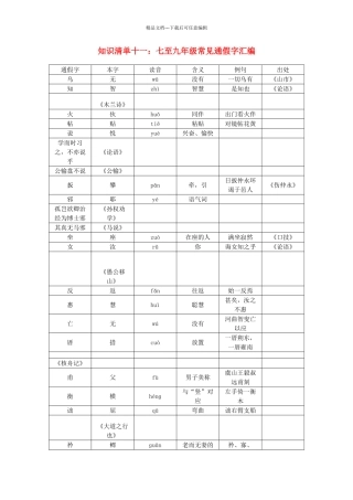 九年级常见通假字汇编