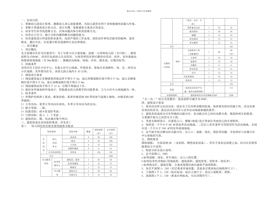九班制幼儿园建筑设计_第1页