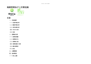 习惯有你茉莉仙子闽榕茉莉仙子上市策划案