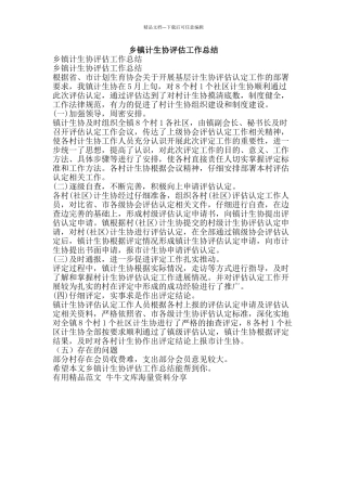 乡镇计生协评估工作总结-精品范文资料