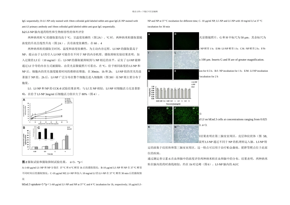 乳铁蛋白结合聚乙二醇聚乳酸纳米粒脑内递药特性的体内外研究_第3页