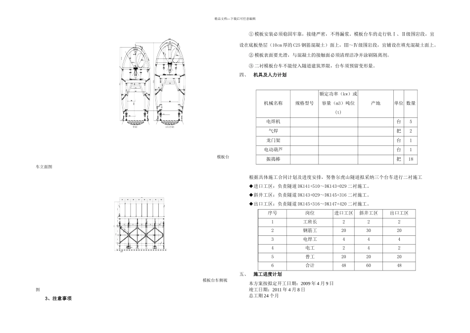 二衬模板施工方案_第2页