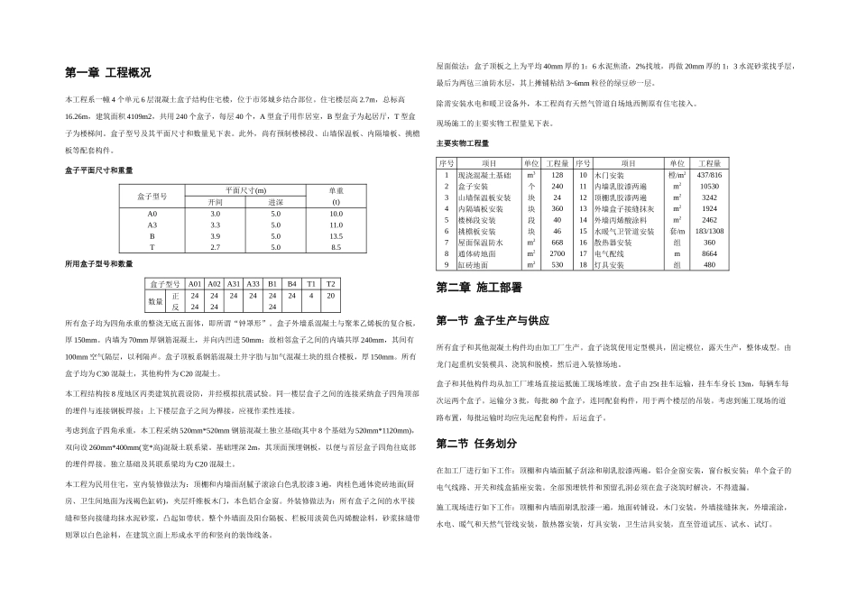 五卷盒子结构多层住宅楼工程施工组织设计_第1页