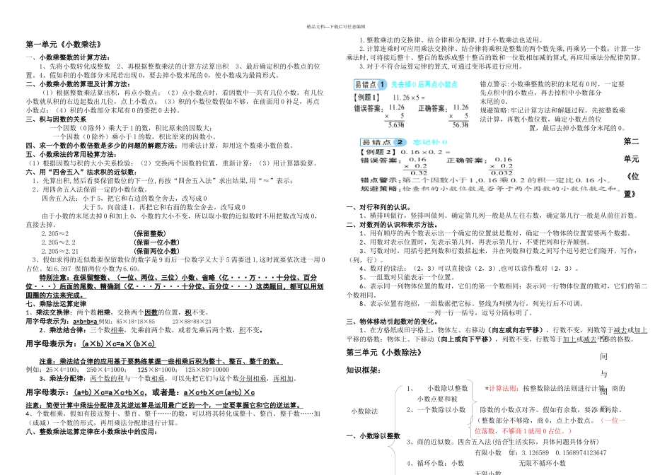五年级上册数学知识点归纳_第1页