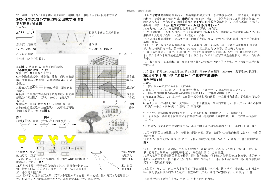五年级希望杯近几年试题_第2页