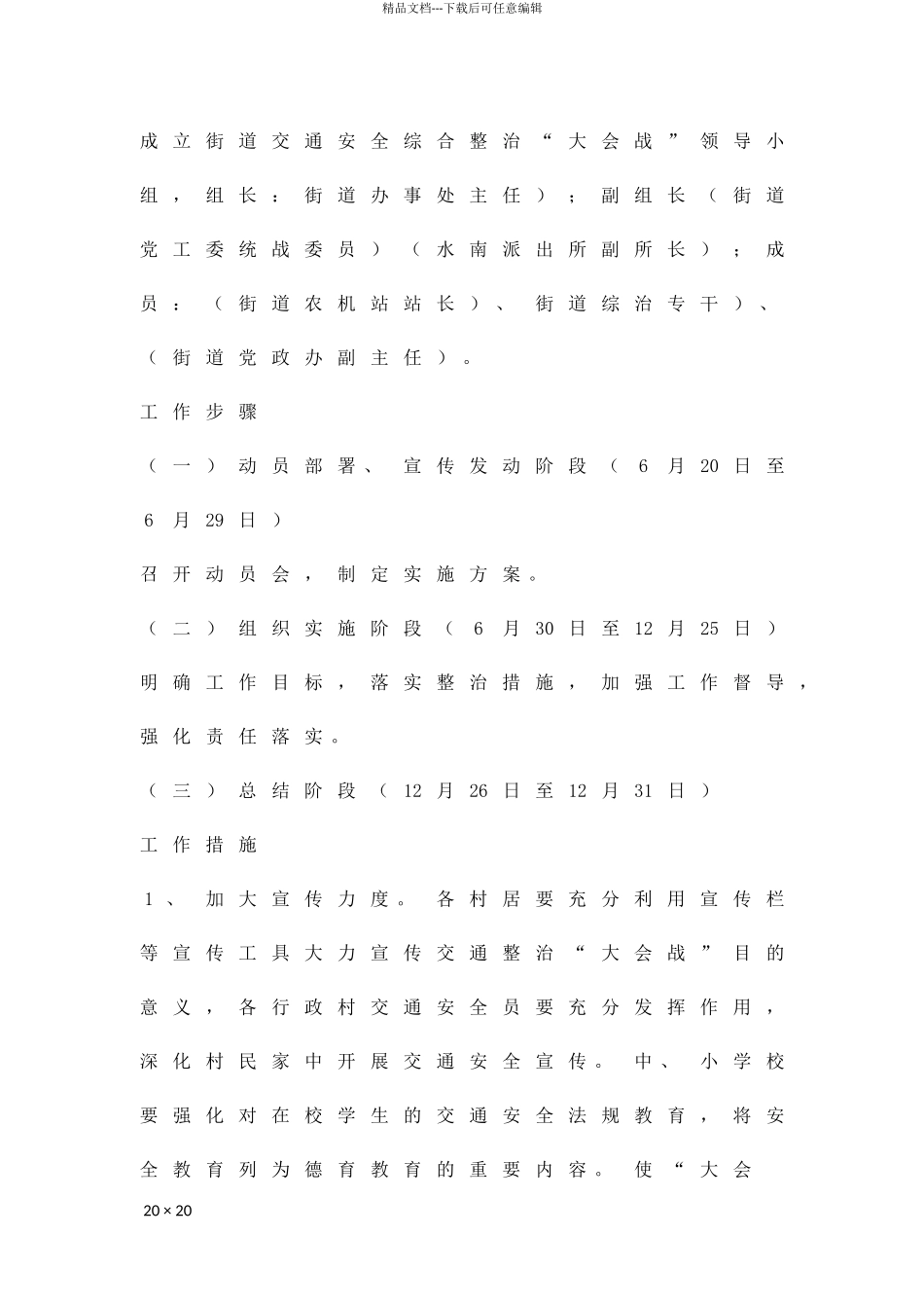 交通整治工作方案精品策划方案_第2页