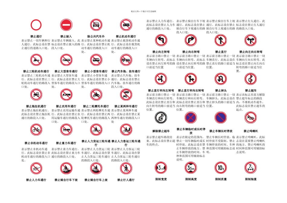 交通标志图片图解大全页_第1页
