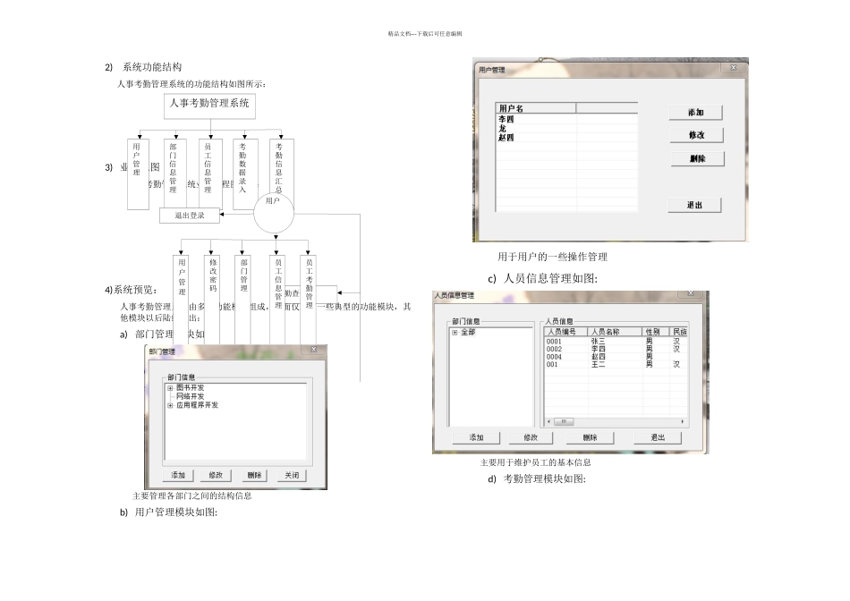 人事考勤管理系统c课程设计文档_第2页