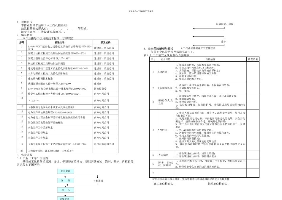 人工挖孔桩基础作业指导书_第3页