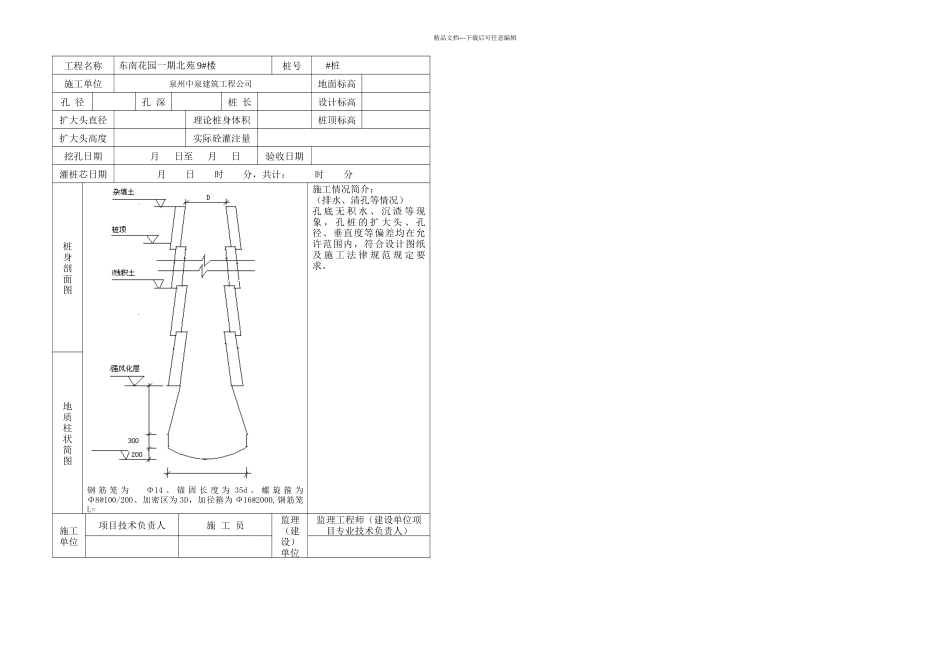人工挖孔桩施工记录表_第2页