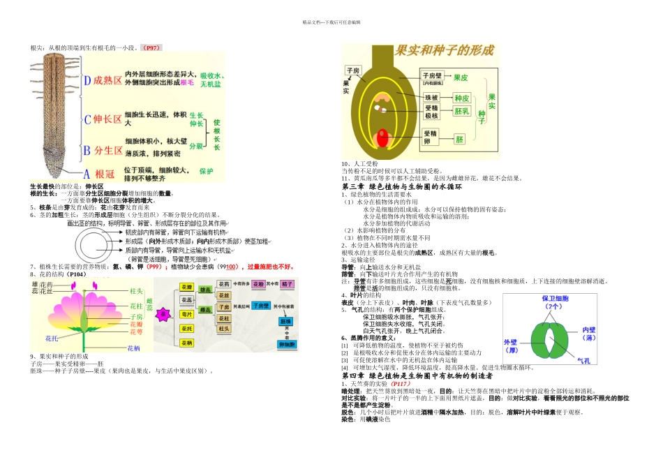 人教七年级上册生物复习提纲_第3页