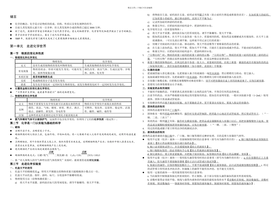 人教九年级化学全册笔记初中化学详细知识大全_第2页
