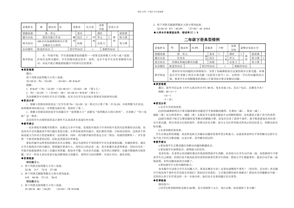 人教二年级下册易错题归纳_第3页