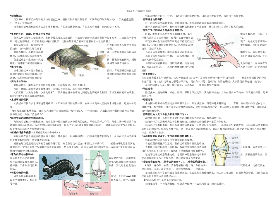 人教八年级上生物复习的提纲_第1页