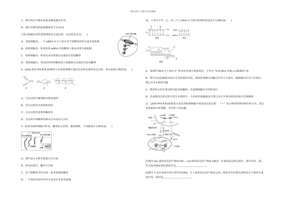 人教必修二基因指导蛋白质的合成练习题含答案解释_第2页