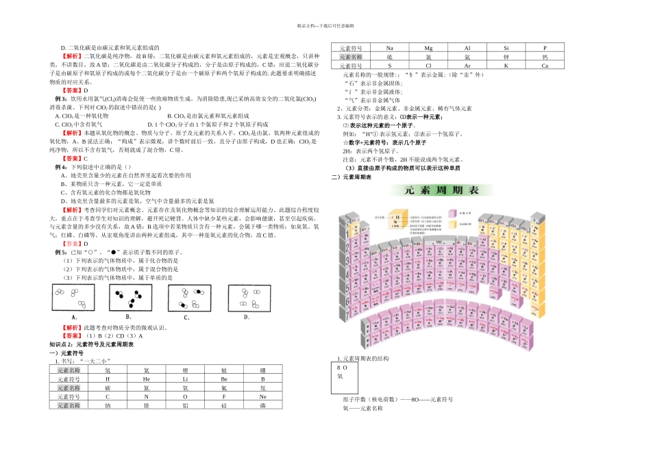 人教本化学九上课题元素同步测试_第2页