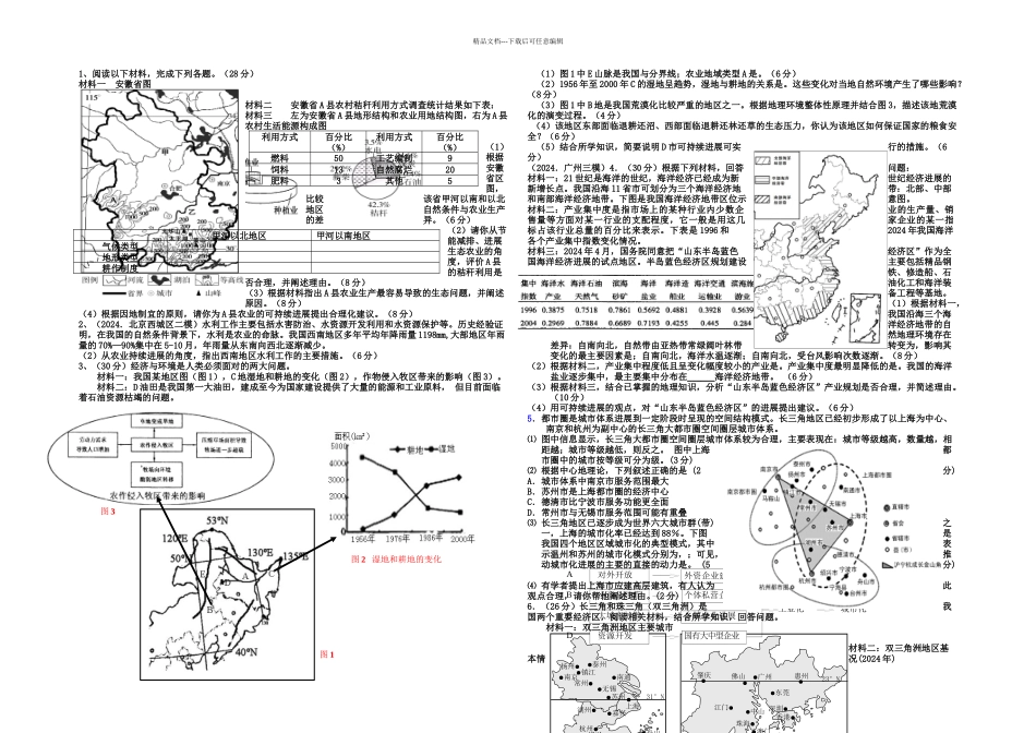 人教本必修区域经济发展单元测试_第1页
