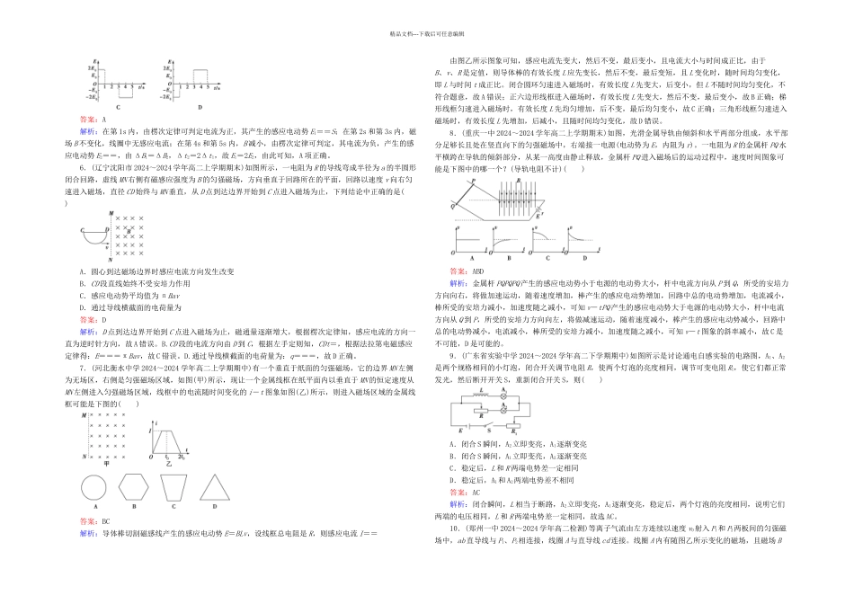 人教选修电磁感应综合能力测试_第2页