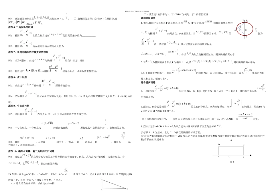 人教高中数学椭圆专题复习资料_第3页
