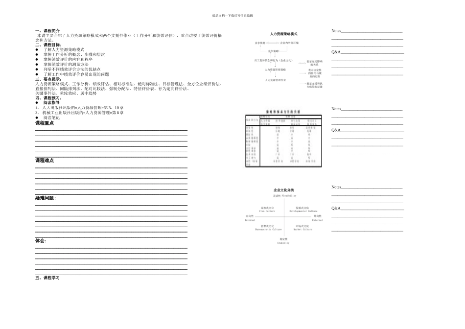 人民大学EMBA人力资源管理方向课堂笔记全集_第1页