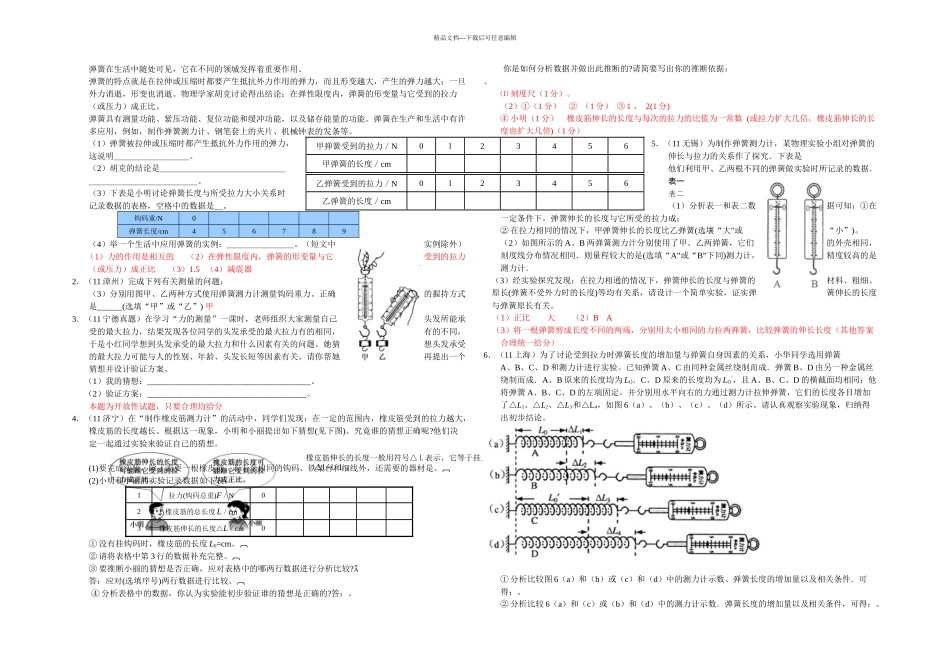 人民教育出物理八下弹力随堂练习_第2页