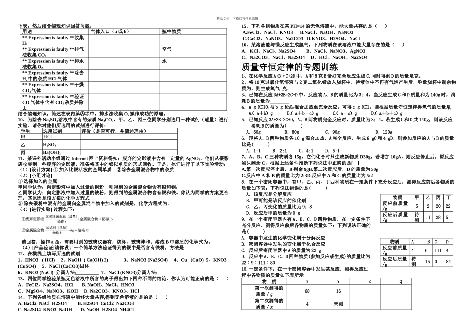 仁和中学九年级化学常见气体的制取与净化复习专题人教新课标_第3页