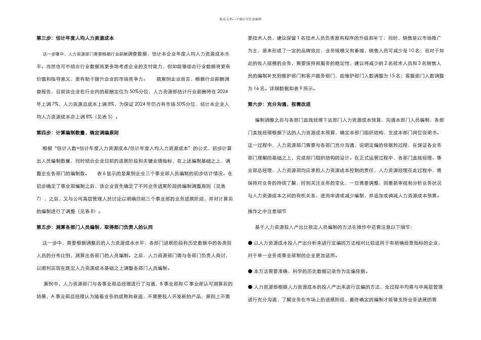 从人力资源成本投入产出比看人员定编_第3页