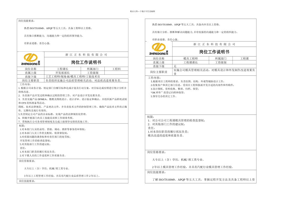 仓库岗位说明书_第2页