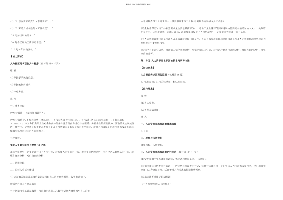 企业人力资源管理二级精讲笔记义_第3页