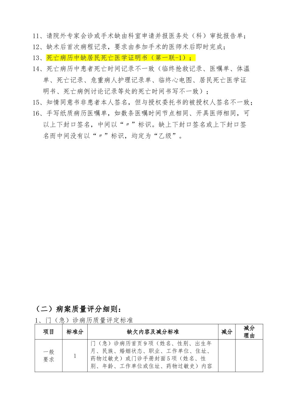 《安徽省病案质量评定标准》_第3页