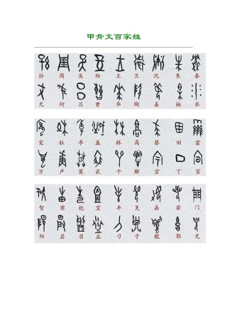 《甲骨文百家姓》