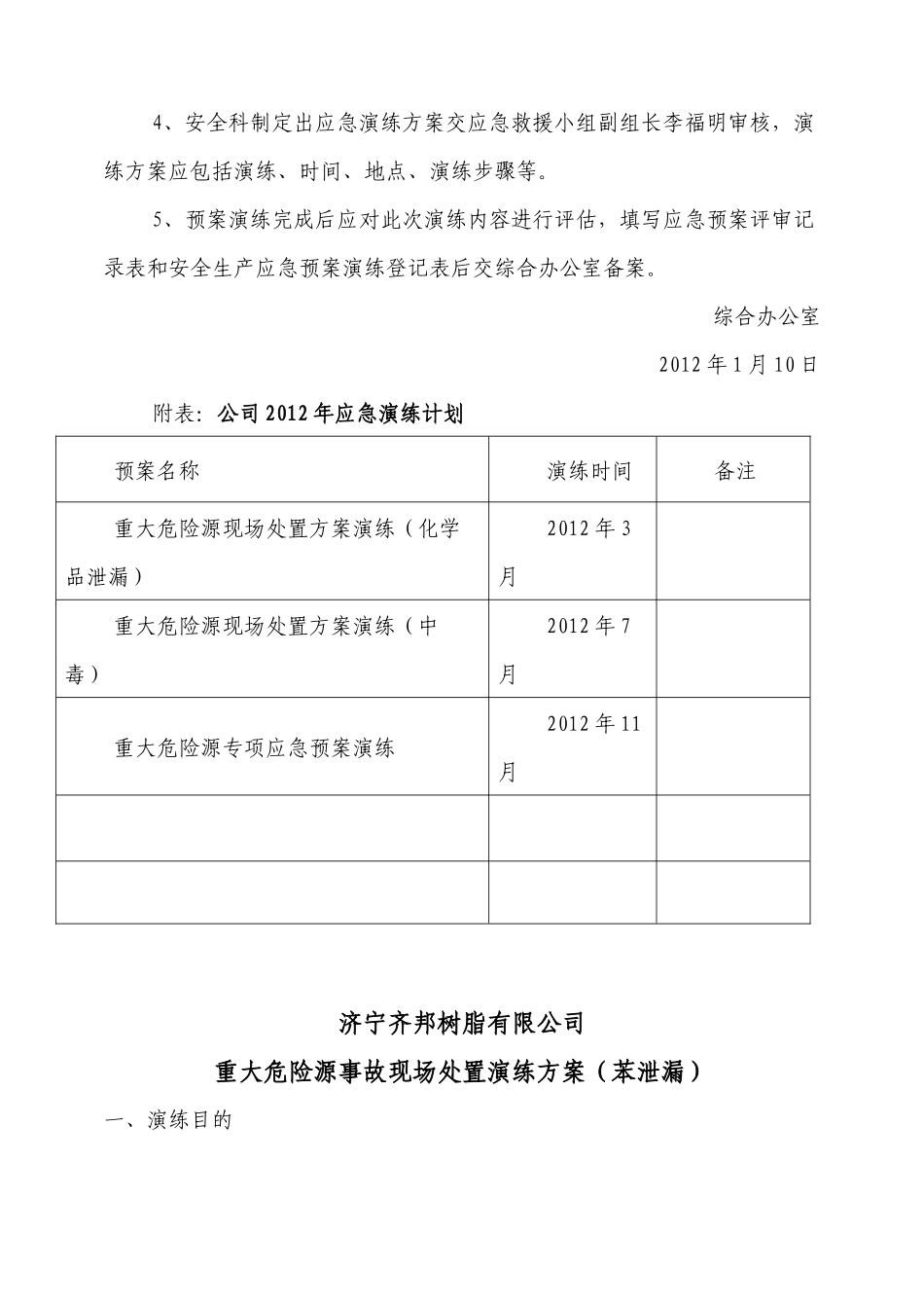 【2019年整理】重大危险源事故应急救援预案演练_第3页