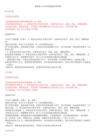 【吐血整理】：新赛欧1.4手动优逸版【按里程】保养规程!