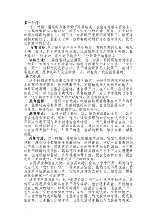 0岁至3岁宝宝育儿方案