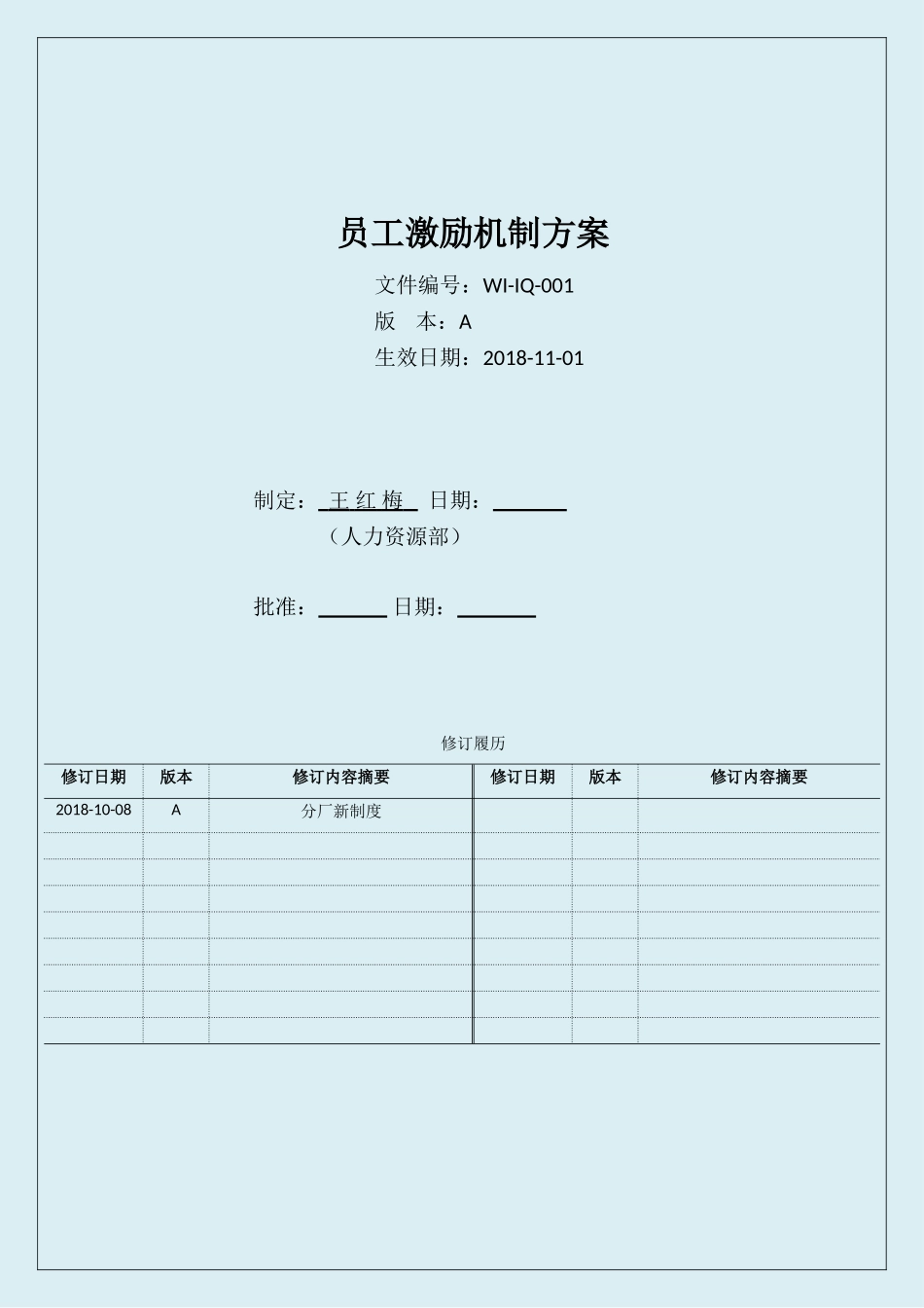 001-员工激励机制方案_第1页