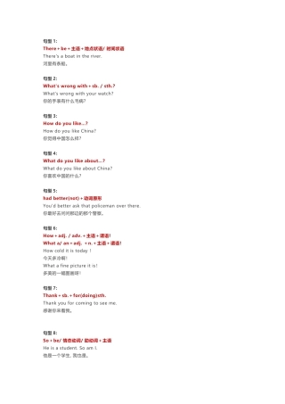 小学英语常用的62个万能句型